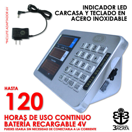 Indicador Báscula de Piso Brazo Plegable Full Acero Inoxidable