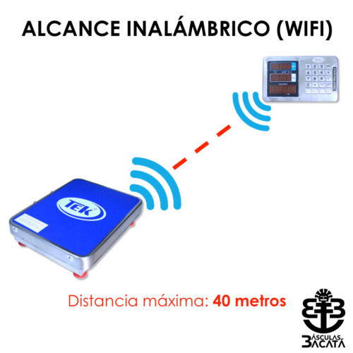 Alcance Báscula inalámbrica en acero inoxidable