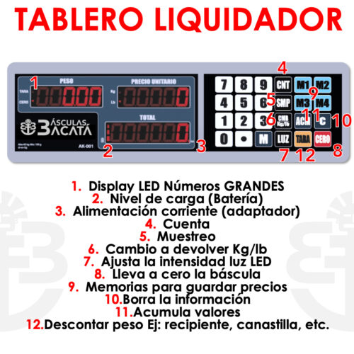 Balanza Digital Liquidadora Multifunción ANKOR Teclado